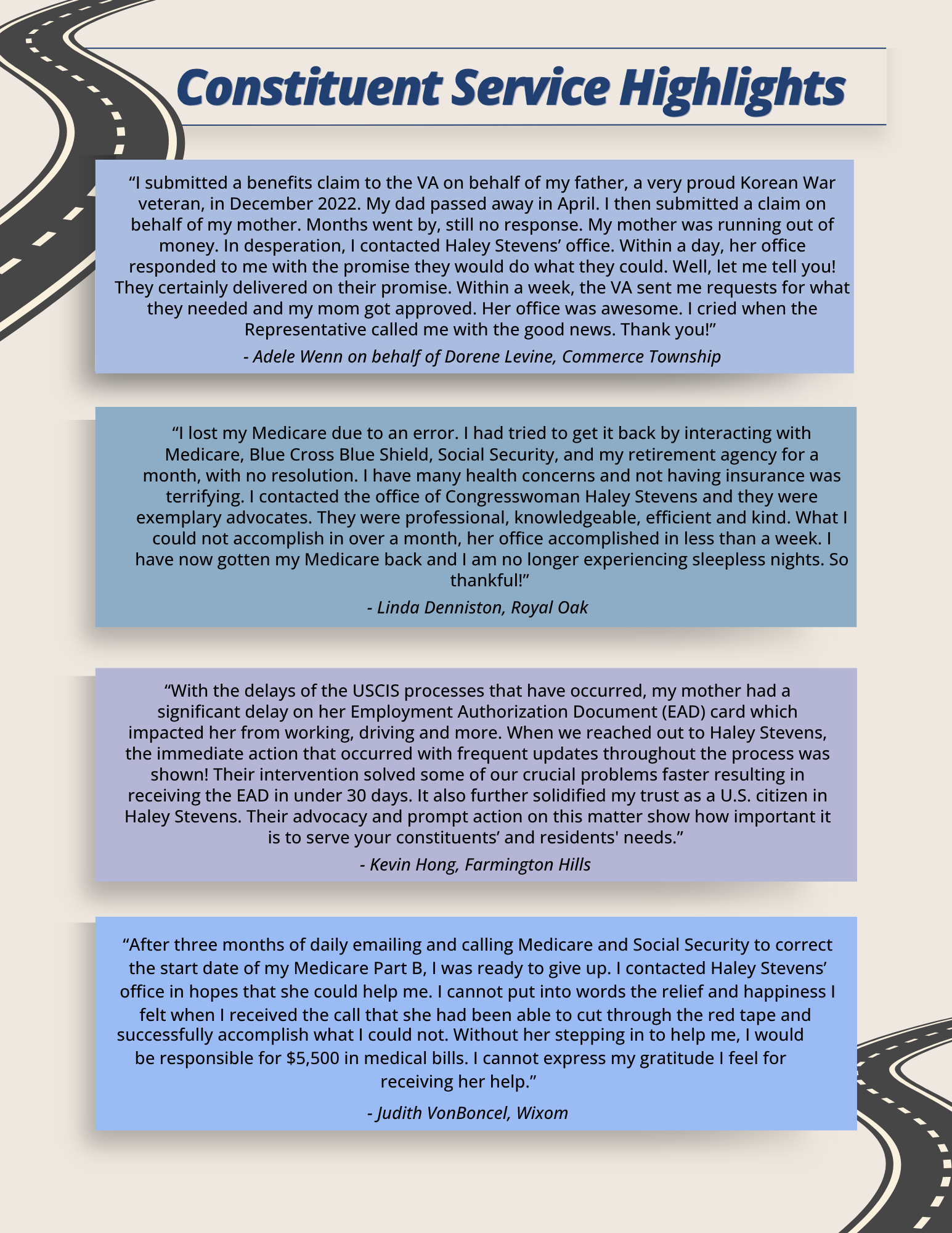 Service highlights quotes