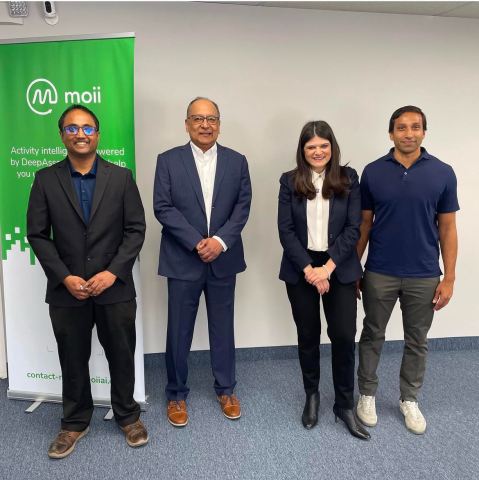 Congresswoman Haley Stevens stands with Moii AI leadership in Troy, MI. 