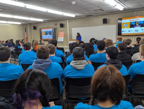 Rep. Stevens speaks at a National Manufacturing Day event 