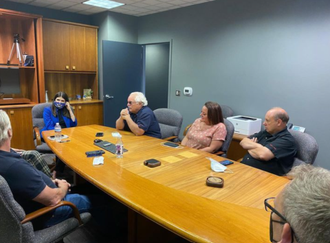 Congresswoman Stevens in a meeting at AlphaUSA