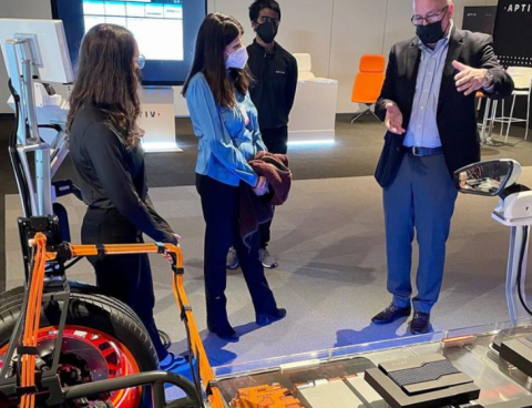 Congresswoman Stevens learning from employees at Aptiv