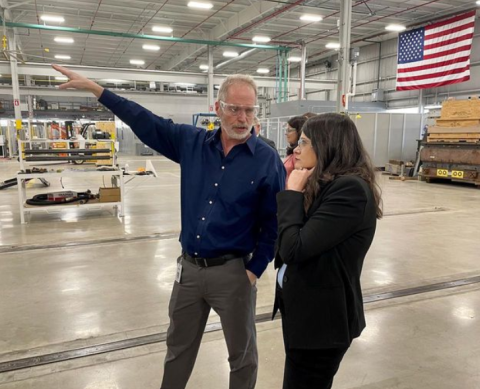 Congresswoman Stevens at the Composites Institute Scale-Up Research Facility