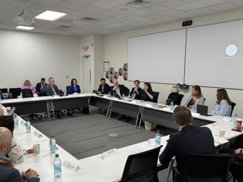Rep. Haley Stevens speaks on a roundtable with experts from the National Association of Manufacturing