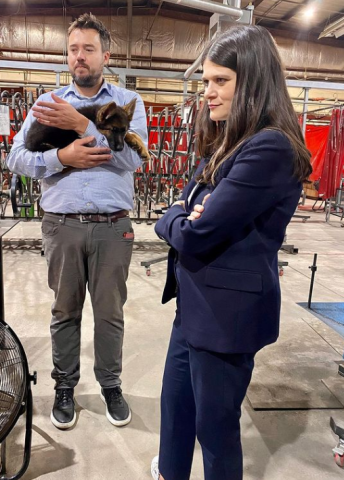 Congresswoman Stevens at Detroit Bikes facility