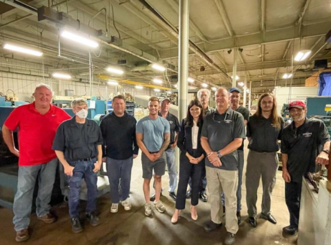 Congresswoman Stevens with employees at Equitable Engineering
