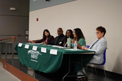 Rep. Stevens listens to local leaders at the Forgotten Harvest roundtable