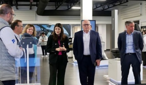 Congresswoman Stevens talking at Faurecia