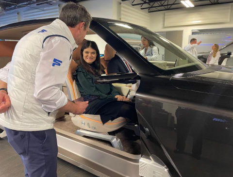 Congresswoman Stevens in a car at FORVIA