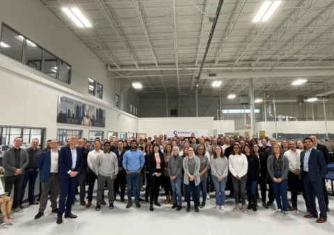 Congresswoman Stevens with workers at Humanetics