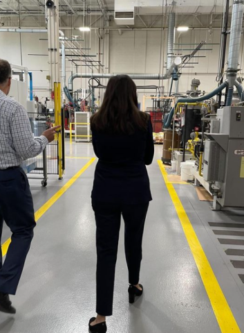 Congresswoman Stevens walking through Huntsman Coportation