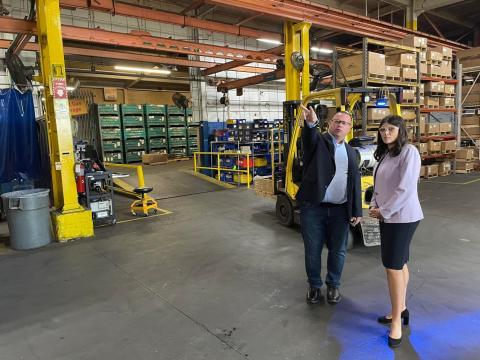 Rep. Stevens at a metal manufacturing company