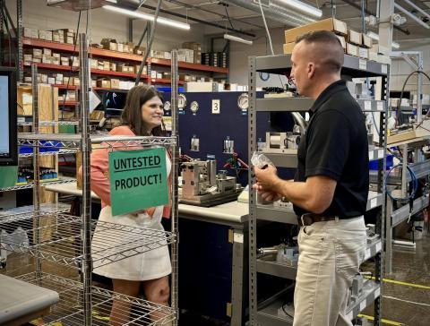 Rep. Stevens at Ross Controls