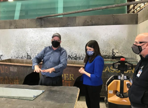 Congresswoman Stevens at Midwest Glass Fabricators