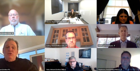 Congresswoman Stevens meeting over Zoom with Oerlikon employees