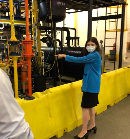 Congresswoman Stevens viewing equipment at QCI LLC