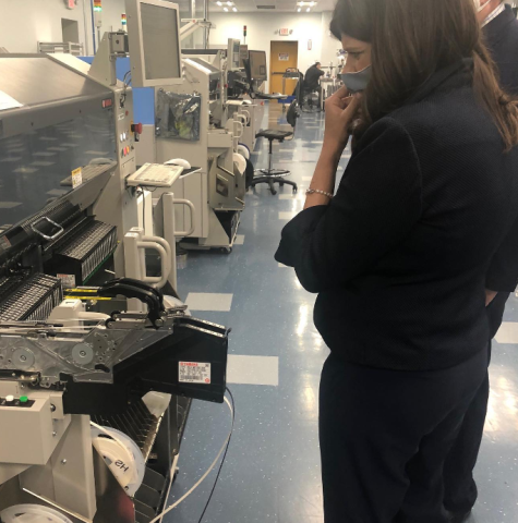 Congresswoman Stevens viewing equipment at UPTUS