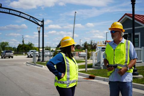 Rep. Stevens speaks with experts at Flint Gas City