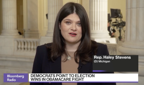 Representative Haley Stevens speaks to Bloomberg about the government shutdown