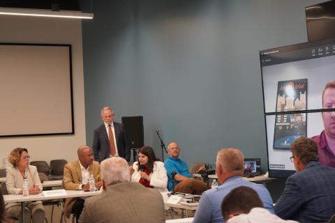 Rep. Stevens speaks with industry leaders at Weldaloy Specialty Forgings