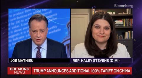 Rep. Stevens interviewed on Bloomberg