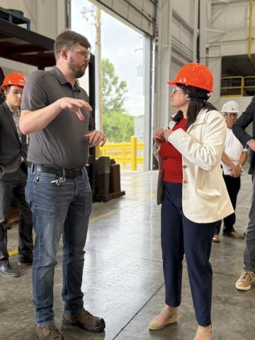 Rep. Haley Stevens listens to experts at Weldaloy