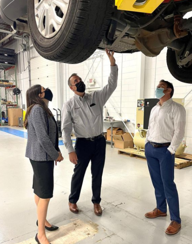 Congresswoman Stevens viewing a vehicle at XL Fleet