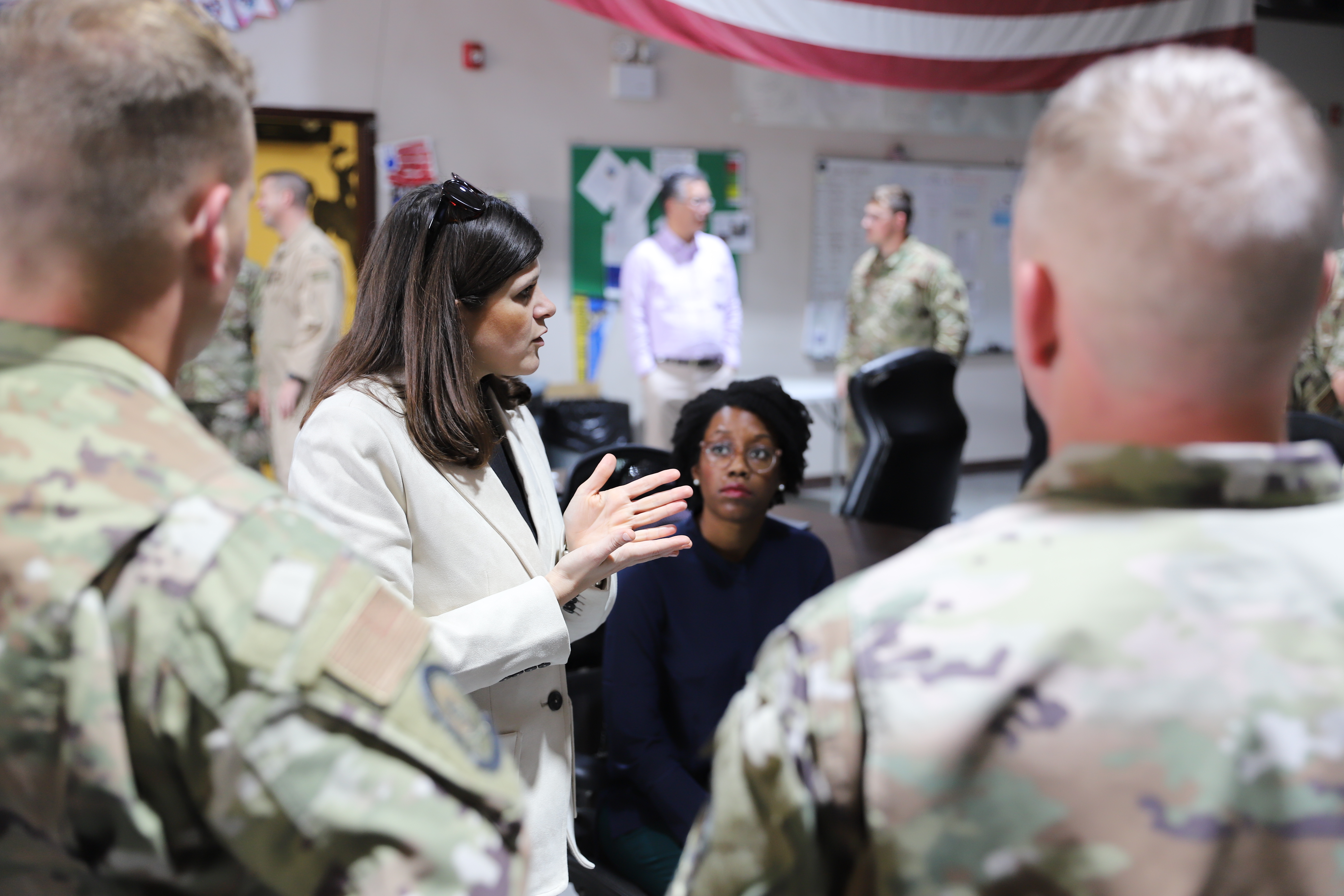 Rep. Stevens with military members