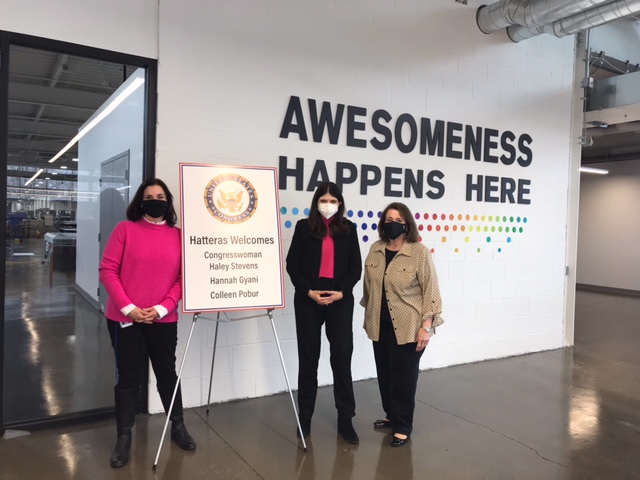 Photo of Rep. Stevens at Hatteras Inc in Plymouth, Michigan