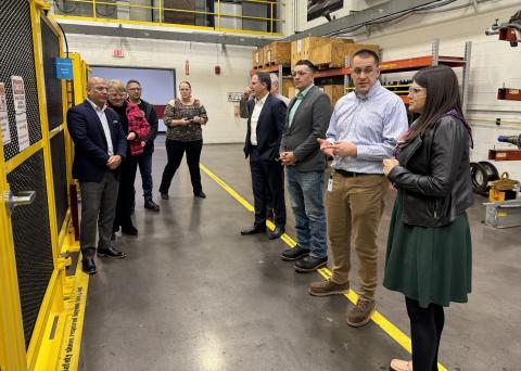 Congresswoman Haley Stevens listens to experts at Cummins-Meritor in Troy, MI